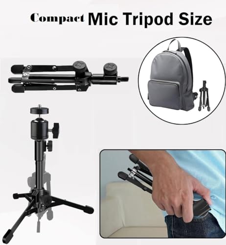 Desktop Webcam Tripod Stand, Portable Webcam Mount Holder with Magnet Mount and 1/4 Thread compatible with Logitech Webcam MX Brio 4K,C920,StreamCam,C930,C922,C925e,C615,Brio 500 300 100 Webcams (1)
