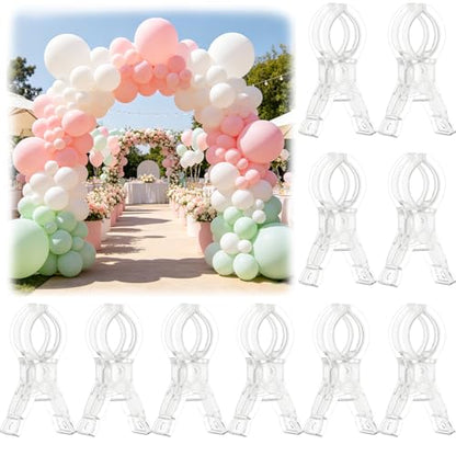 10 PCS Balloon Arch Clips, Plastic Transparent Backdrop Spring Clamps 3.5 Inch Clamps for balloon arch, Heavy Duty Spring Clamps For Party Decoration Crafts And Photography Studios