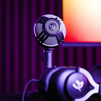 Arozzi - Sfera PRO Professional Grade Gaming/Streaming/Office USB Microphone - Cardioid, Cardioid -10dB, and Omnidirectional Polar Patterns, Boom Arm Compatible - Black
