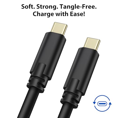 Jelanry Camera Tether Cable USB C to USB C Dual Straight Head, for Power Delivery, 5Gbps Data Transfer, Charging Between Camera & Computer+Tethering Cable Lock Clamp for Sony Canon Nikon, 16.4 feet/5m - size: Dual Straight