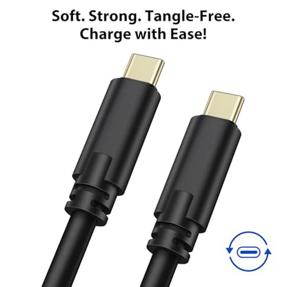 Jelanry Camera Tether Cable USB C to USB C Dual Straight Head, for Power Delivery, 5Gbps Data Transfer, Charging Between Camera & Computer+Tethering Cable Lock Clamp for Sony Canon Nikon, 16.4 feet/5m - size: Dual Straight