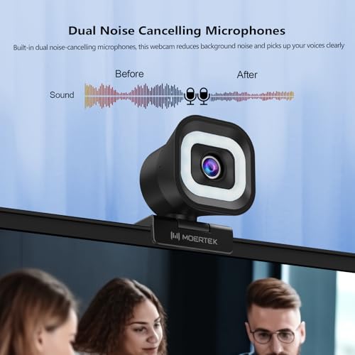 4K Webcam with 5-Level LED Light, 12MP Camera, USB Webcam with Dual Noise-canceling Microphones, PDAF Fast Auto Focus, Remote Control, 360° Rotation, Perfect for Live streaming, Online Meeting - style: 4K Webcam with Light