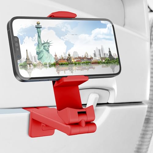 Perilogics Airplane Phone Holder Mount Universal in Flight Hands Free Viewing with Multi-Directional Dual 360 Degree Rotation (Coral) - color: Coral