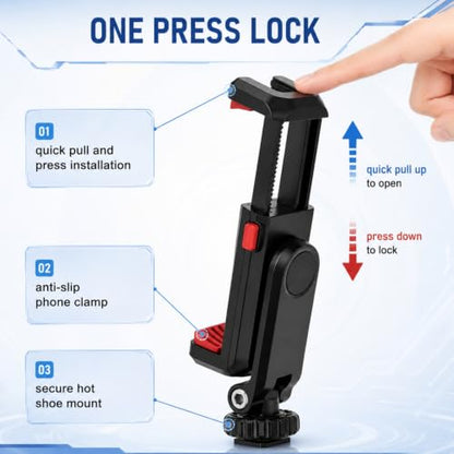 Universal Cell Phone Tripod Mount Adapter,360 Rotation for Camera,Camera Phone Mount,Hot Shoe Phone Mount,Phone Holder for Camera,Cold Shoe Phone Mount for Canon Nikon Sony DSLR Phone