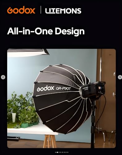 Godox LE200Bi Bi-Color LED Light, 220W GODOX Light All Metal Body,CRI/TLCI98+, CCT 2800K-6500K/11 FX Effects/Bowens Mount/Whisper-Quiet Fan, App/DMX/NFC/CRMX Control, for Video, Streaming & Studio