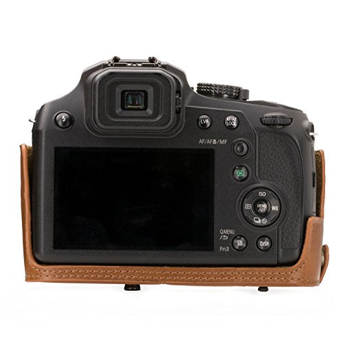 MegaGear Panasonic Lumix DC-FZ80, FZ82 Ever Ready Leather Camera Case and Strap, with Battery Access - Light Brown - MG1225 - color: Light Brown