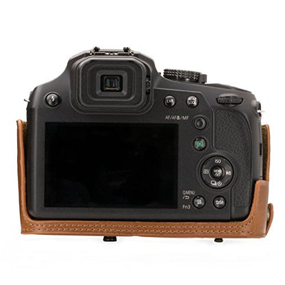 MegaGear Panasonic Lumix DC-FZ80, FZ82 Ever Ready Leather Camera Case and Strap, with Battery Access - Light Brown - MG1225 - color: Light Brown