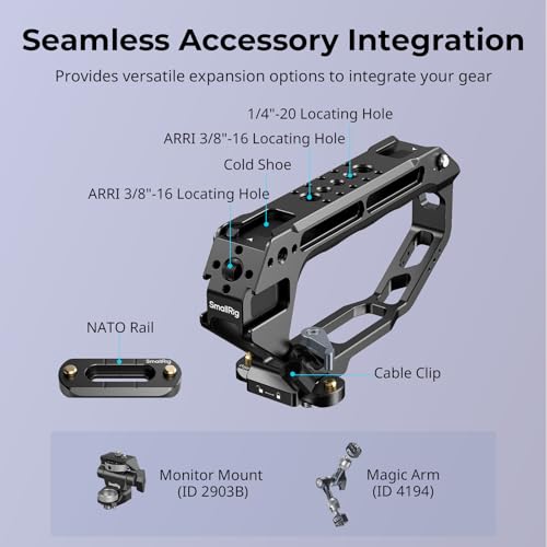 SmallRig D-Style NATO Rail Top Handle with Quick Release Clamp, Cold-Resistant Silicone Grip, 1/4"-20 & 3/8"-16 Mounting Holes for Camera, Monitor, Microphone, Versatile Handheld Rig Handle-5661
