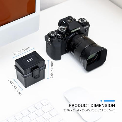 JJC Portable Camera Battery Memory Card Case,Battery Holder Organizer Box for 2x Canon LP-E17 LP-E12 LP-E10 Fuji NP-W126 NP-W235 Nikon EN-EL14A EN-EL25 Sony NP-FZ100 NP-FW50 DMW-BLG10 Battery and More - size: for Battery x 2