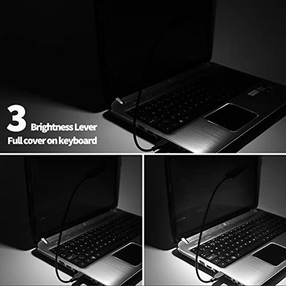 USB Light for Laptop Keyboard, Thickened & Flexiable 3 Brightness x 3 Color Temperature USB Reading Light for Nightwork Without Disturbing Roommates.