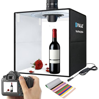 20"/50cm Light Box, PULUZ Large Photo Studio Shooting Tent 200 LED Light CRI≥90 12 Colors Backgrounds Professional Dimmable Photo Booth Product Photography 20x20 inch Light Box Photography - size: 20"/50cm Light Box