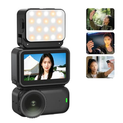 BRDRC Action 6 Magnetic Mini LED Fill Light, Photography Fill Video Lighting with Quick-Release Cold Shoe Adapter, 3 Color Modes, 4 Levels Brightness for DJI Osmo Nano Camera Accessories