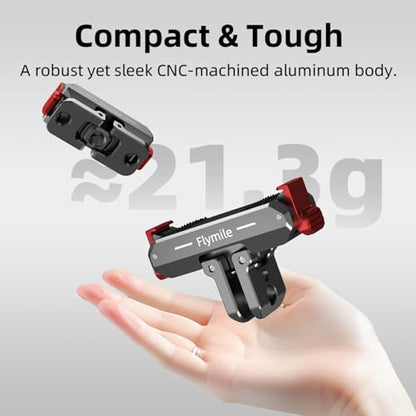 BRDRC Quick Release Mount for DJI Nano/Action 6 / Xtra Atto, Aluminum Alloy Magnetic Expansion Adapter with Go Pro & 1/4 Inch Screw Adapter for DJI Osmo Nano/Action 6 / Xtra Atto Accessories