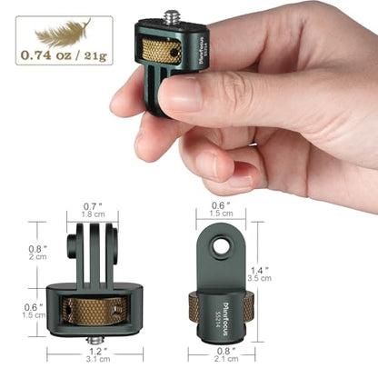 MINIFOCUS Gopro to 1/4" Adapter, Aluminum CNC Tripod Mount for Gopro Hero 13/12/11/10/9/8, Insta360 X5/X4/X3, DJI Osmo, AKASO and Other Standard 1/4" Accessories