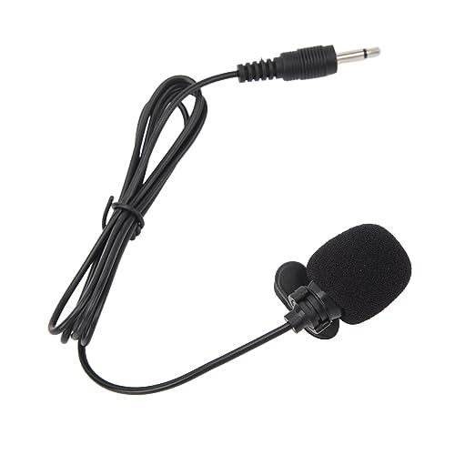 Wired Lavalier Microphone, Noise Reduction Mini Portable Omnidirectional Condenser Mic with Windproof Sponge and, for Interviews Meetings Podcasts Recording