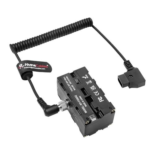 Alvin’s Cables D-tap to Double-Sided NP-F Dummy Battery Power Coiled Cable for Atomos Ninja| SmallHD| Feelworld Monitor, NP-F550| F570| F770| F970 Dummy Battery Power Adapter with Type-C Port - color: Detachable, size: Coiled Cable