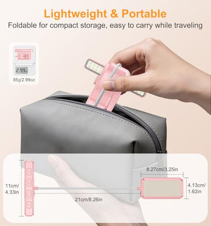 Gritin 2026 Gen 2 Book Light for Reading- 32 Eye Caring Full Spectrum LED | 5 Colors & 5 Brightness, Adjustable Wide/Narrow Beam, Upgrade 1500mAh Long-Lasting Rechargeable Clip on Light-Pink - color: Pink