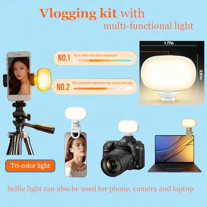 All in One Vlogging Kit for iPhone & Android Phone, Content Creator Kit 60" Tripod