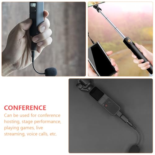VILLCASE 2pcs Bendable Mini Noise-Cancelling Condenser Microphone for Laptop, Phone, Tablet – Black Flexible Gooseneck Mic for Live Streaming, Recording, and Online Meetings