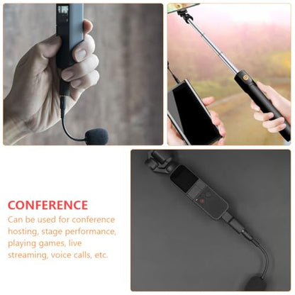 OSALADI 2pcs Mini Denoise Condenser Microphone for Phone, Tablet, Laptop – Flexible Gooseneck with 3-Pole 4-Pole Plugs, Black – Compact Live Streaming and Vlogging Mic for Video Recording