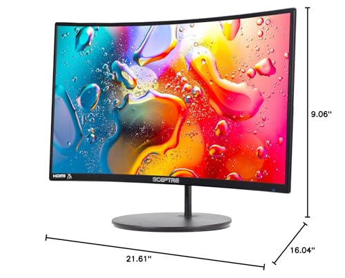 Sceptre Curved 24-inch Gaming Monitor 1080p R1500 98% sRGB HDMI x2 VGA Build-in Speakers, VESA Wall Mount Machine Black (C248W-1920RN Series) - style: 24" Curved Gaming