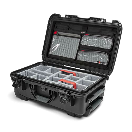 NANUK 935 Pro Photo Kit – Waterproof Travel Camera Hard Case with Padded Dividers and Wheels, 22” x 14” x 9” - Dustproof and Impact Resistant, Airline Carry-On Approved – Black | Includes Padded Divider and Lid Organizer, Nk-7 Resin Shell, Polyurethane Wh
