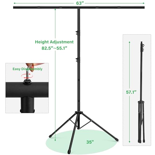Green Screen Backdrop Kit 6.5X5ft,Portable greenscreen Background with Stand,Adjustable T-Shape Photo Backdrop Stand for Photography, Streaming,Video,Studio,Party,Zoom