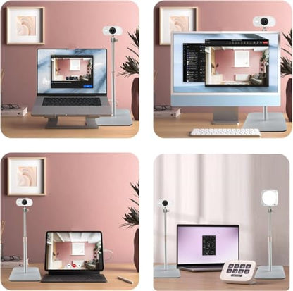 White Webcam Magnetic Stand Holder for Logitech Brio 100, Brio 300,Brio 500,C270,C310 webcams