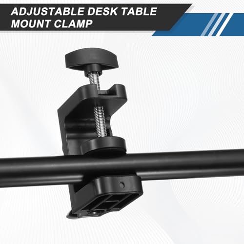 HARFINGTON 2 Pcs Metal Table Clamp Mount 2.3" Hole Dia Clamp for Desk Lamp Mount Stand Universal Dual-Purpose Cantilever Bracket Clip with Plastic Handle for Microphone Arm Lamp Stand, Black - size: 2.3", style: Thickened Dual-Purpose Plastic Handle