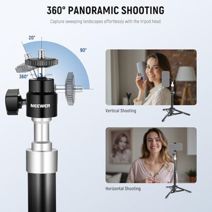 NEEWER Webcam Stand Tripod for Desk, Mini Desktop Tripod with Cell Holder Compatible with Logitech Anker Emeet Webcam Ring Light for Video Recording Live Streaming Zoom Call, Max Load 2.2lb/1kg, ST45B - style: ST45B
