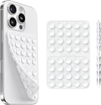 Klearlook Silicone Suction Cup Phone Case Mount Double Sided, Silicon Sticky Phone Grip with Higher Suction for Cell Phone, Hands-Free Phone Accessories Holder for Selfies and Videos, White - color: Classic White