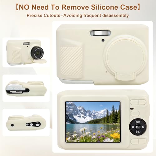 Case for Kodak PIXPRO FZ45 Digital Camera (Hard Case + Soft Silicone Cover) | Kodak PIXPRO FZ45 Digital Camera Hard Carrying Case and Soft Silicone Protective Case with Removable Lens Cover, White - color: White