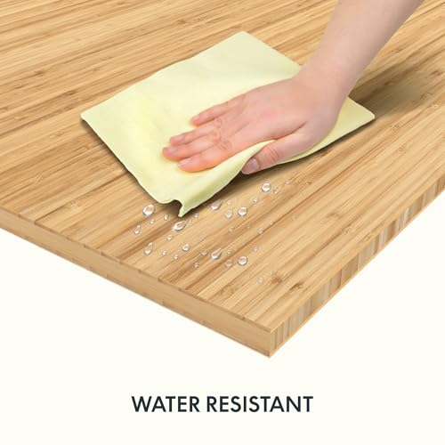 FLEXISPOT Whole Piece 72"x30" Desk Board for Electric Standing Desk Curved Natural Bamboo - color: Curved Natural Bamboo, size: 72x30"