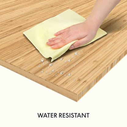 FLEXISPOT Whole Piece 60"x30" Desk Board for Electric Standing Desk Curved Natural Bamboo - color: Curved Natural Bamboo, size: 60x30"