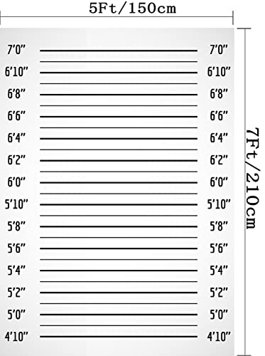 5x7ft Police Lineup Photography Backdrop Black line Mugshot Decor Photo Background for Party Banner Children Game Vinyl Studio Prop - size: 5'X7'