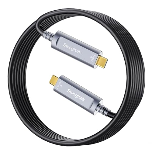 Fiber Optic USB C Cable(65ft),10Gbps High Speed Data Transfer Active Optical Type C Cable,Compatible with Cameras,Webcams,VR,AR for Collaborative Meetings,Smart Classroom,Data Center - size: 60ft, style: Silver