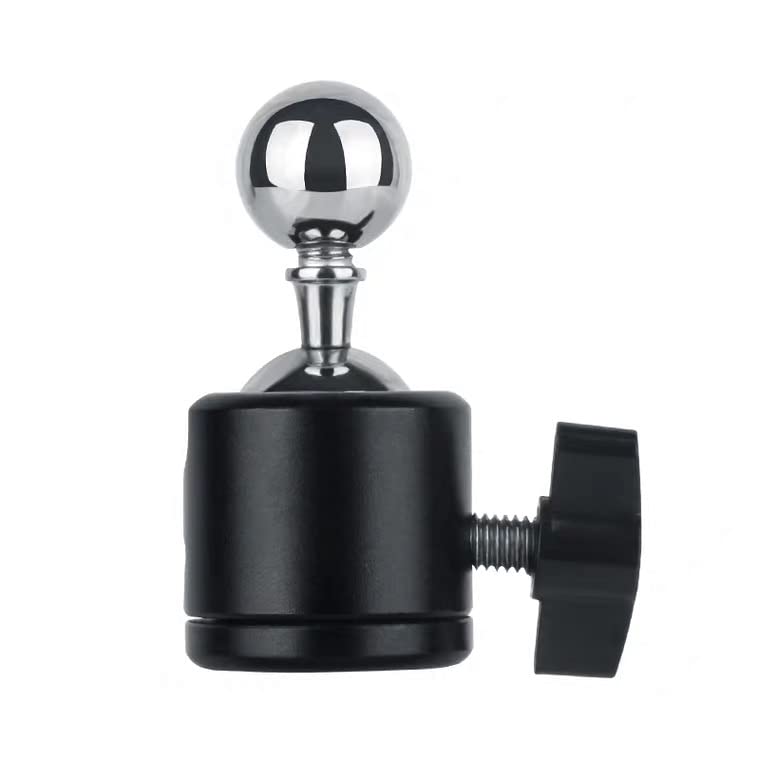 VizGiz 4 Pack 17mm Ball Head with 1/4 inch Threaded Screw Socket Stainless Steel Swivel Ball Joint Adapter Converter for Super Clamp Camera Hot Shoe Mount Smartphone Holder Phone Clip Light Tripod