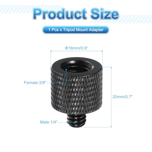 PATIKIL Tripod Screw Adapter 3/8" Female to 1/4" Male, Tripod Nut Connectors Camera Mount Screw Camera Double Head Converter for Microphone Holder Magic Arm Accessories - size: 3/8" to 1/4"