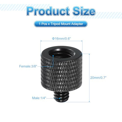 PATIKIL Tripod Screw Adapter 3/8" Female to 1/4" Male, Tripod Nut Connectors Camera Mount Screw Camera Double Head Converter for Microphone Holder Magic Arm Accessories - size: 3/8" to 1/4"
