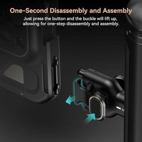 SMALLRIG Quick Release Side Handle for Universal Mobile Phone Cage 4299 and iPhone 15 Series Cage, Aluminum Handle Grip with Built-in Cold Shoe - 4403 - size: 4403 (Without Wireless Control)
