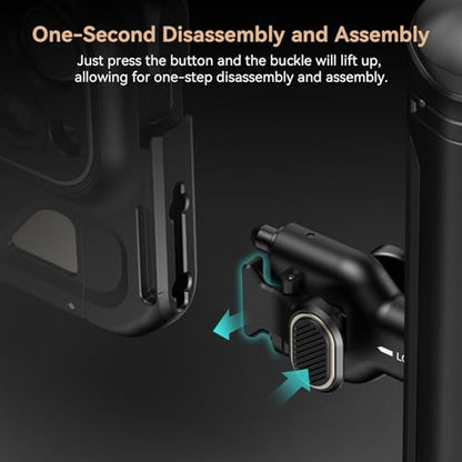 SMALLRIG Quick Release Side Handle for Universal Mobile Phone Cage 4299 and iPhone 15 Series Cage, Aluminum Handle Grip with Built-in Cold Shoe - 4403 - size: 4403 (Without Wireless Control)