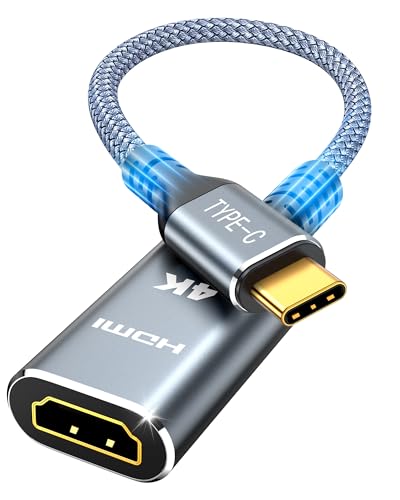 Highwings USB C to HDMI Adapter (4K@60Hz), USB Type C to HDMI Cable Adapter [High Speed, Thunderbolt 3/4 Ports], Compatible for iPhone 15/16 Pro/Max, MacBook Pro/Air, iPad, iMac and More - color: Grey, style: 4K@60Hz-1 Pack