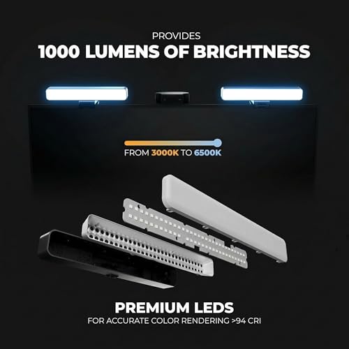 HumanCentric Premium Video Conference Lighting for Video Calls, HighBeam Pro Light for Zoom Meetings and Streaming, Upgrade Monitor Ring Light with LED Webcam Light, Dual Video Conference Light