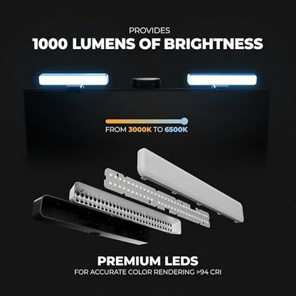 HumanCentric Premium Video Conference Lighting for Video Calls, HighBeam Pro Light for Zoom Meetings and Streaming, Upgrade Monitor Ring Light with LED Webcam Light, Dual Video Conference Light