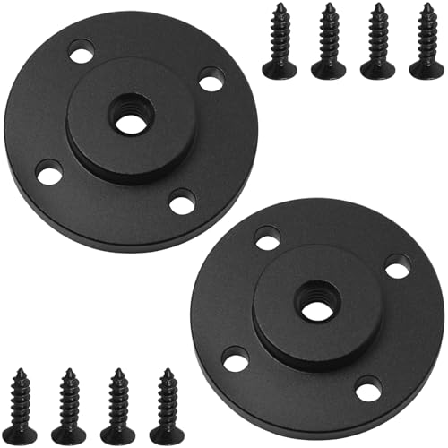 2 Set 1/4 inch Thread Tripod Adapter Holder Mount Plate Wall Mount Universal Wall Mount Mic Bracket Aluminium Alloy for Monitor Light Flash DSLR Camera Diameter 40mm 1/4 Hole