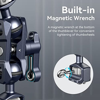 SMALLRIG Camera Magic Arm, Flexible Articulating Arm with 1/4” Screws, Field Monitor Mount with Dual Ballhead, Aluminum - style: Standard