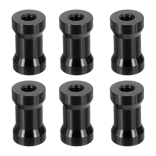 PATIKIL Camera Spigot Screws Converter 1/4" to 3/8" Female to Female, 6 Pack Tripod Screw Adapter Spigot Stud for Light Stand Hot Shoe Cold Shoe Adapter Ball Head Flash, Black