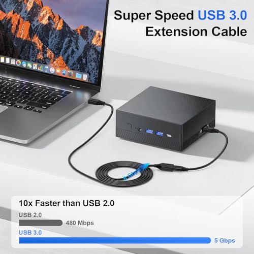 10FT 3.0A USB Extension to USB Extender Cable,USB A Extension Power Cords,USBA Male to Female Hub Fast Data Transfer Wire for HP Printer Webcam Flash Drive Hard Drive Camera Mouse