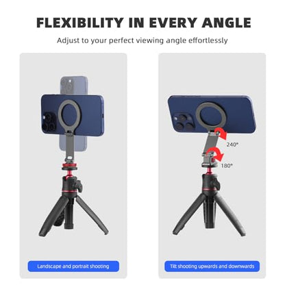 BRDRC Cold Shoe Phone Mount Holder, Tripod Mount for iPhone Magsafe Magnetic Hot Shoe Camera Adapter with 1/4" Screw Hole for DJI Ronin Samsung Canon Nikon DSLR Photography Accessories - color: Cold Shoe Phone Mount