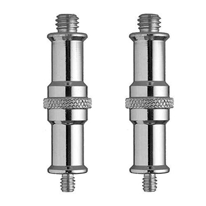 2 Pieces Standard 1/4 to 3/8 inch Metal Male Convertor Threaded Screw Adapter Spigot Stud for Studio Light Stand, Hotshoe/Coldshoe Adapter, Ball Head, Wireless Flash Receiver, Trigger